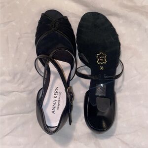 Black dance Ballroom shoes, only worn once(1), size 6.5, 2” heel, grey-ish sole.